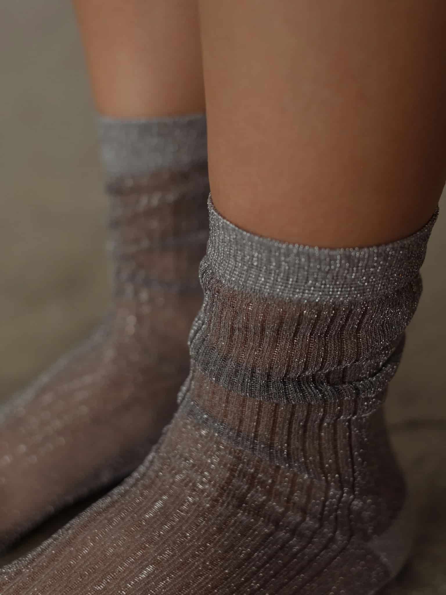 MESH SHINY SOCKS - PLATINUM - miniatura 16
