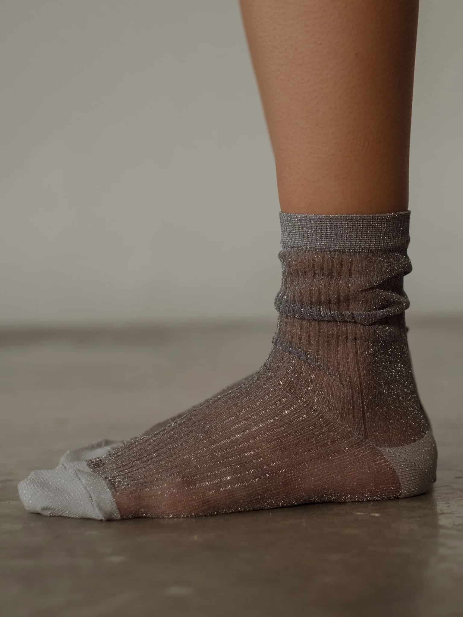 MESH SHINY SOCKS - PLATINUM - miniatura 15