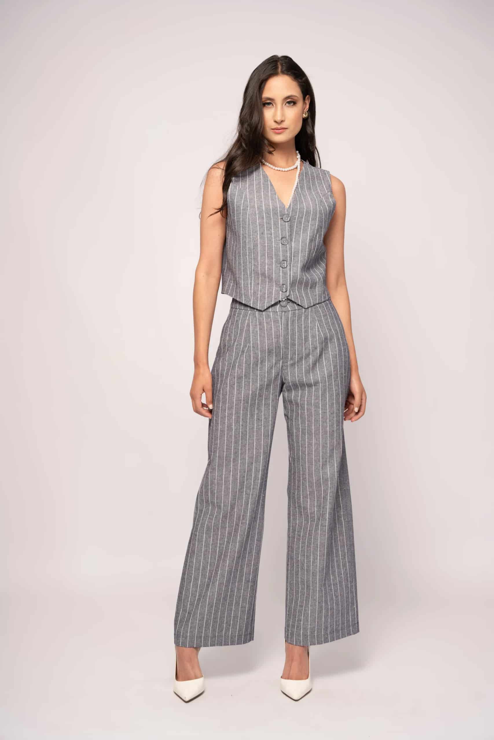Pantalón Daniela, Raya diplomática Denim - miniatura 2