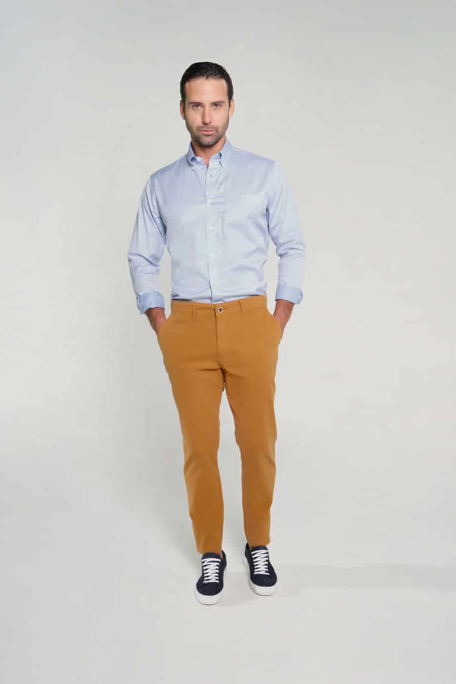 Pantalón Chino Slim Fit Dril Camel - miniatura 5