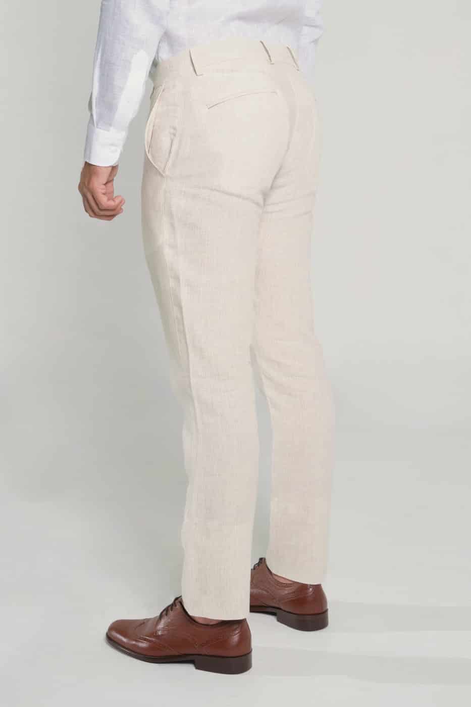 Pantalón Slim Fit Lino Bolivia Arena Rayas - miniatura 6