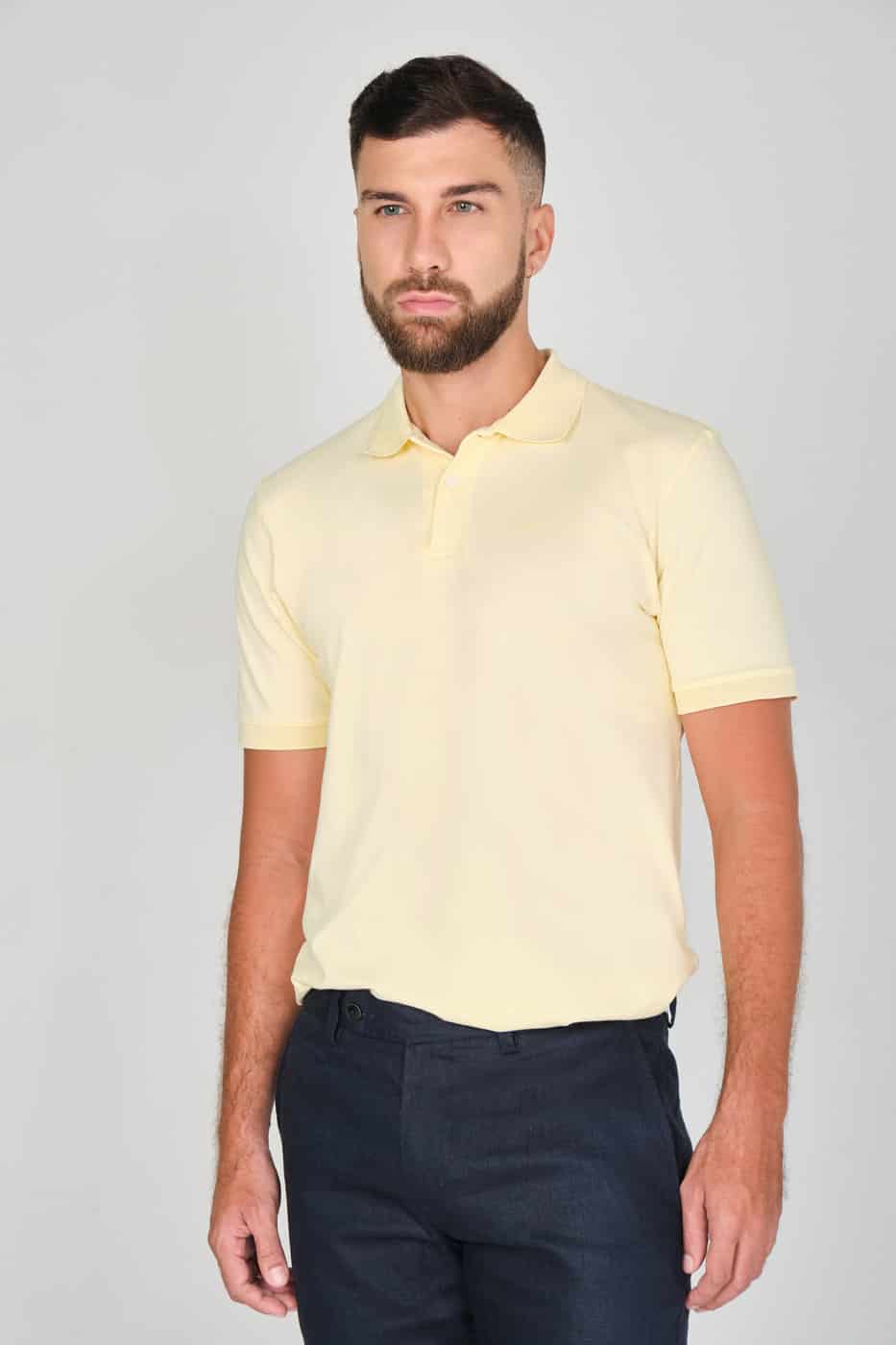 Camiseta Polo 100% Algodón Piqué Amarillo - miniatura 1