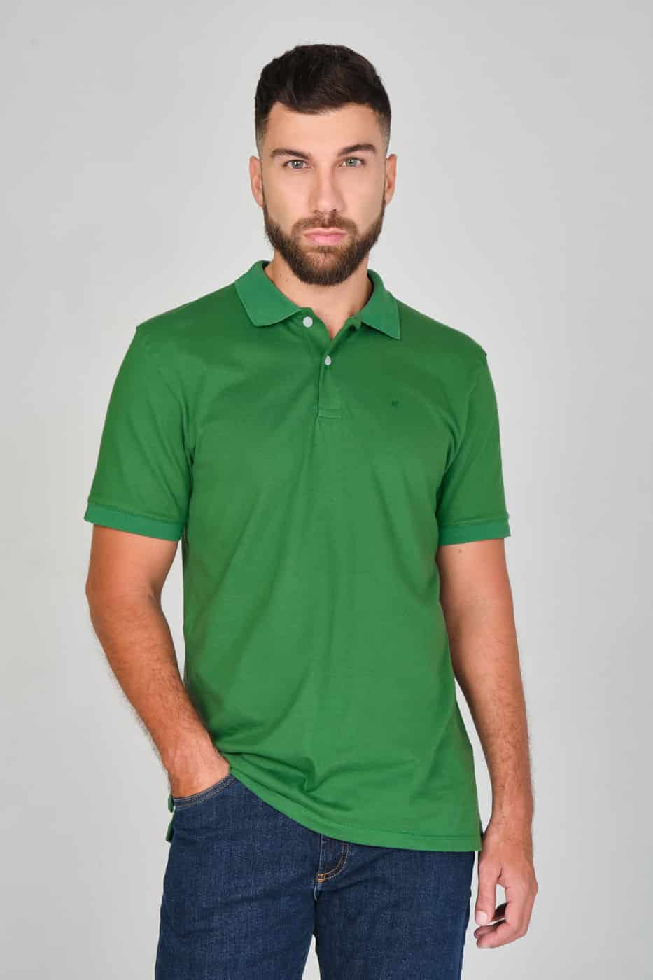 Camiseta Polo 100% Algodón Piqué Verde Oscuro - miniatura 5