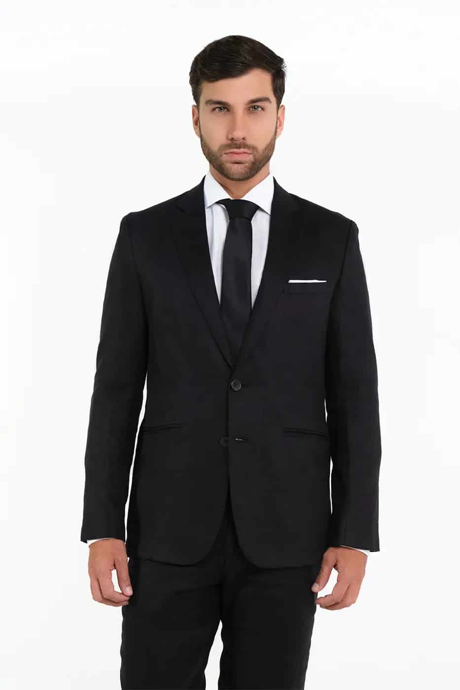 Traje Classic Fit 100% Lino Negro - miniatura 1