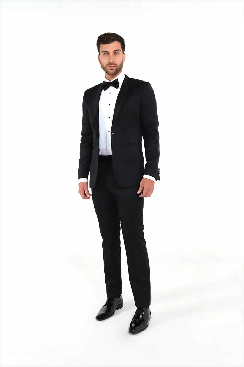 Traje Smoking Slim Fit Paño Negro - miniatura 9