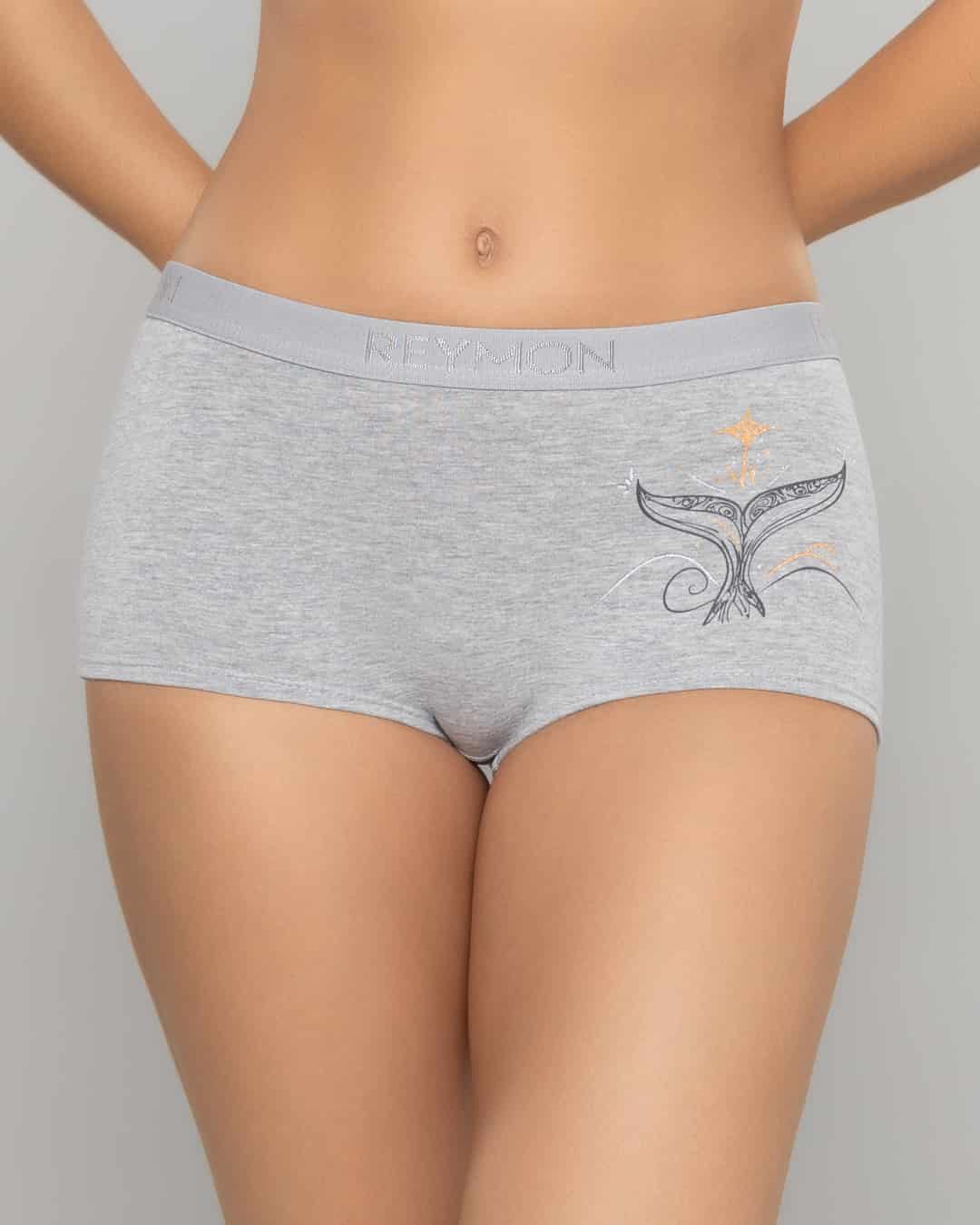 Boxer Femenino Tiro Alto en Algodón Estampado con Elástico Reymon Ref. 8010 - miniatura 17