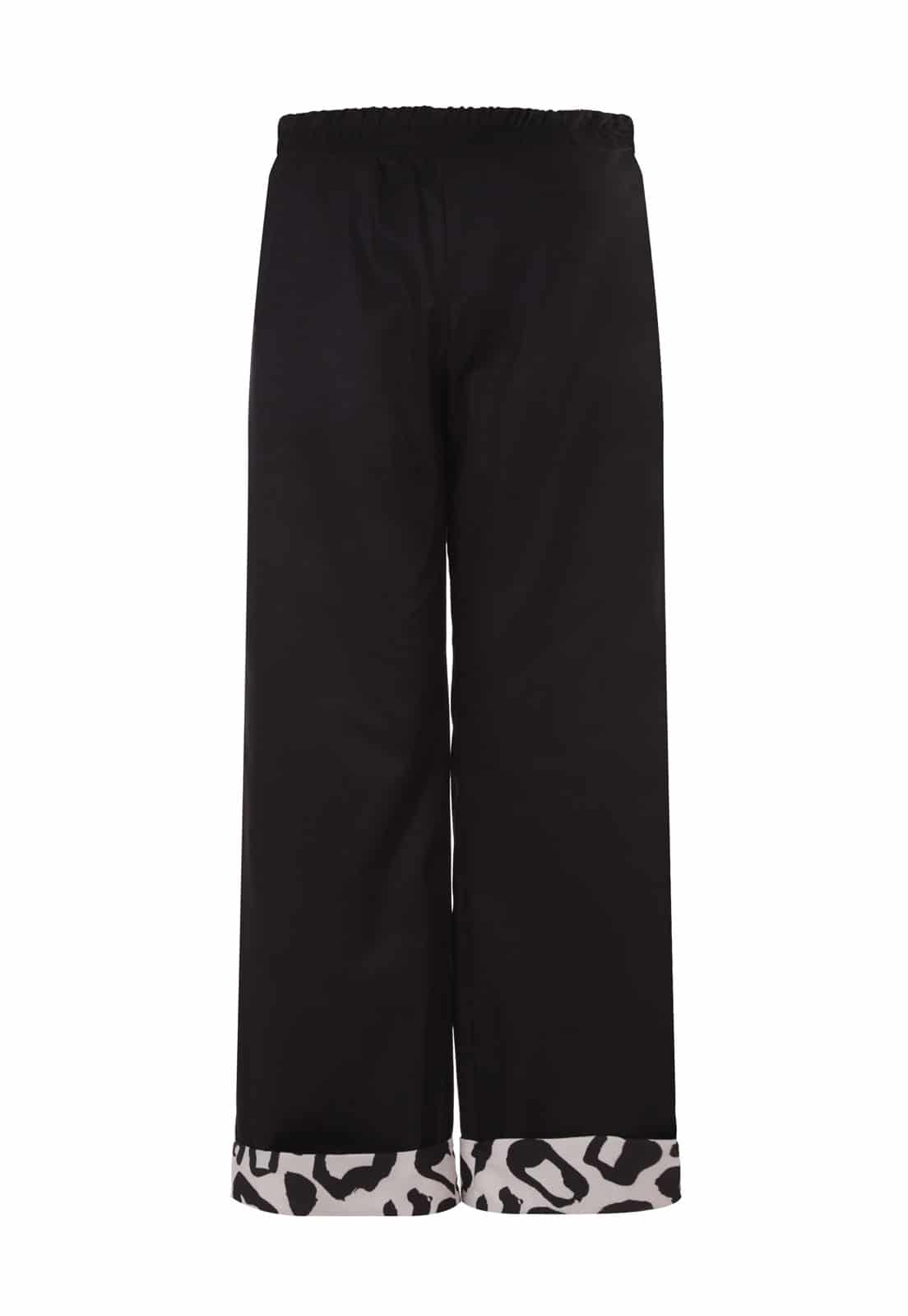 Black & Leopard Hem Pant - miniatura 2