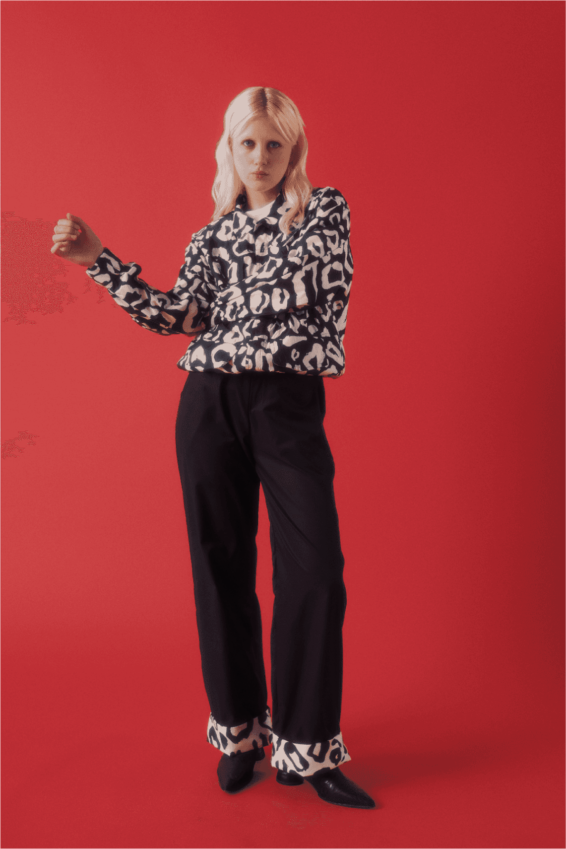 Black & Leopard Hem Pant - miniatura 1