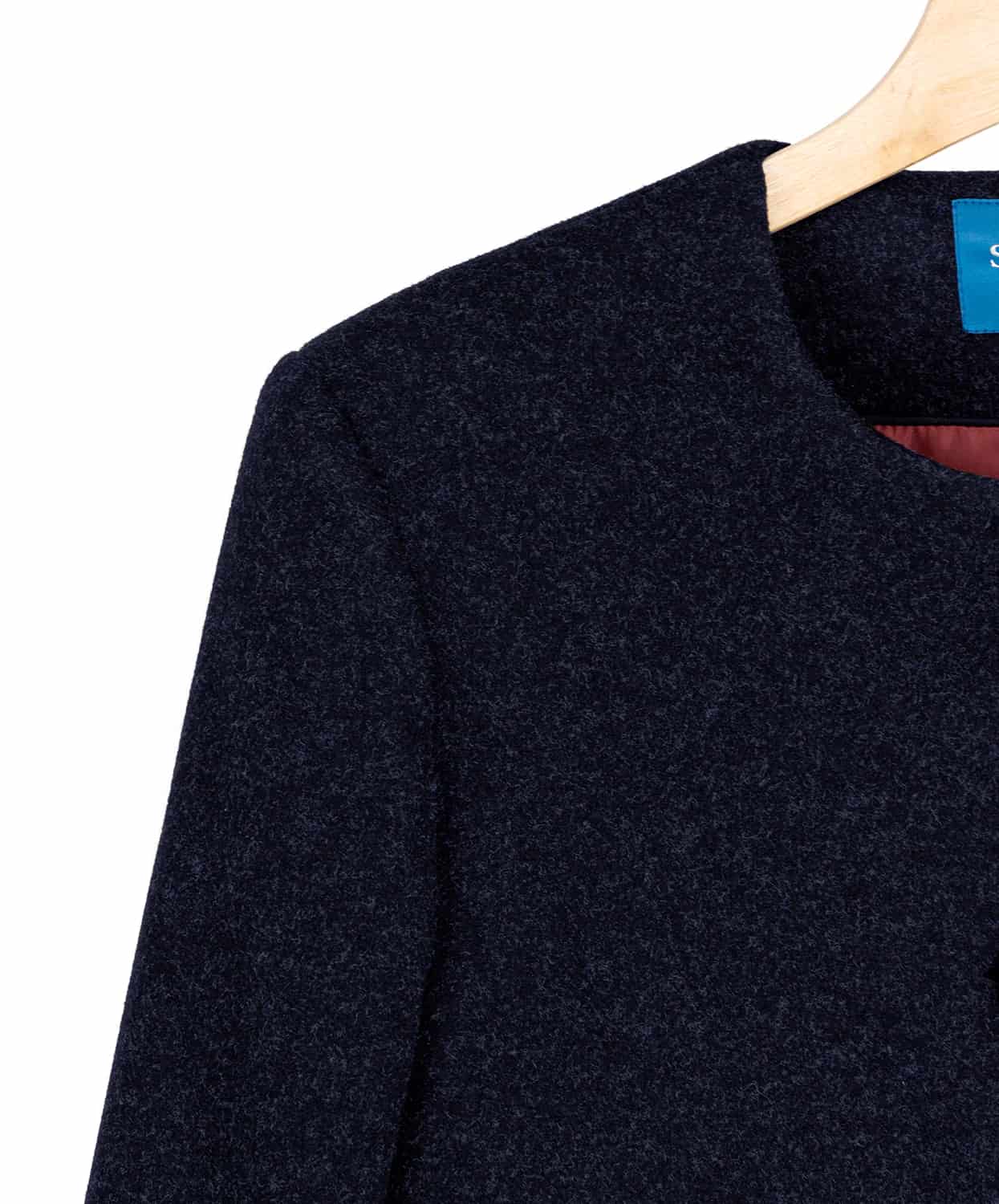 Chaqueta Cropped en Paño Azul Toronto - miniatura 6