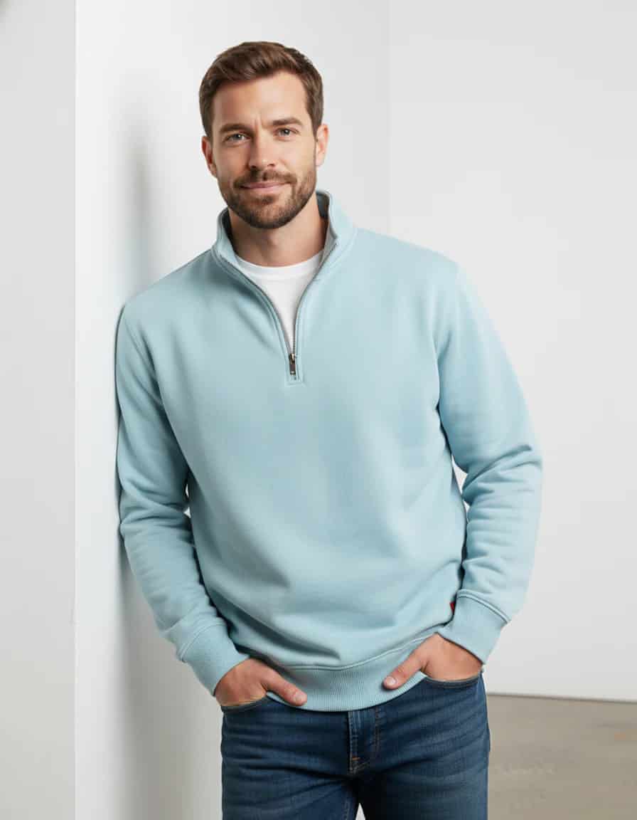 Buzo cuello alto hombre Azul Celeste - miniatura 9