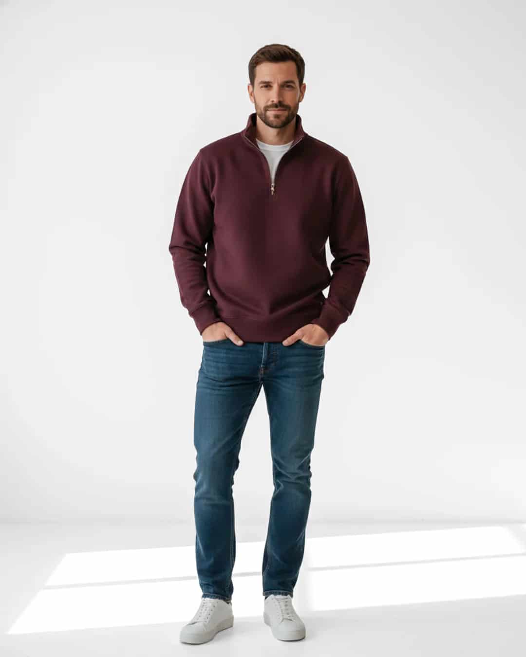 Buzo cuello alto hombre Vinotinto Burdeos - miniatura 10