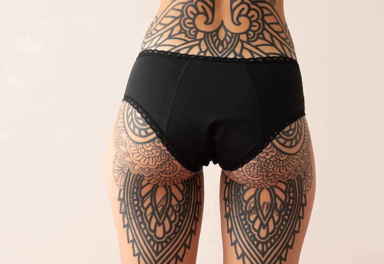 Calzones Menstruales | Descaderado Negro súper absorbente - miniatura 4