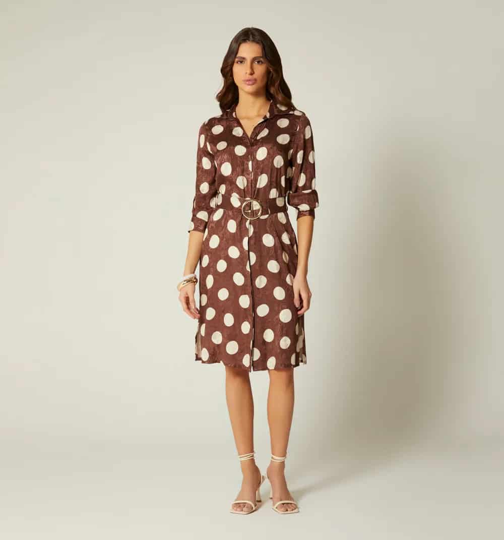 Vestido camisero manga 3/4 - miniatura 5