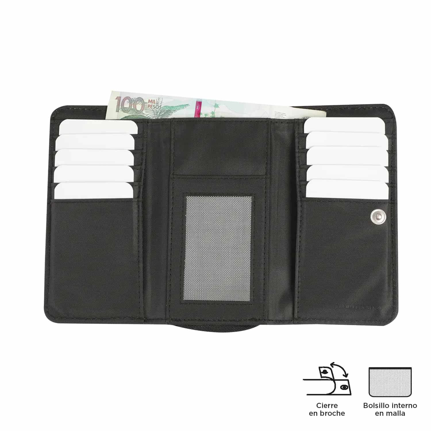 Billetera Texture Var con RFID Blocker Negra - miniatura 5