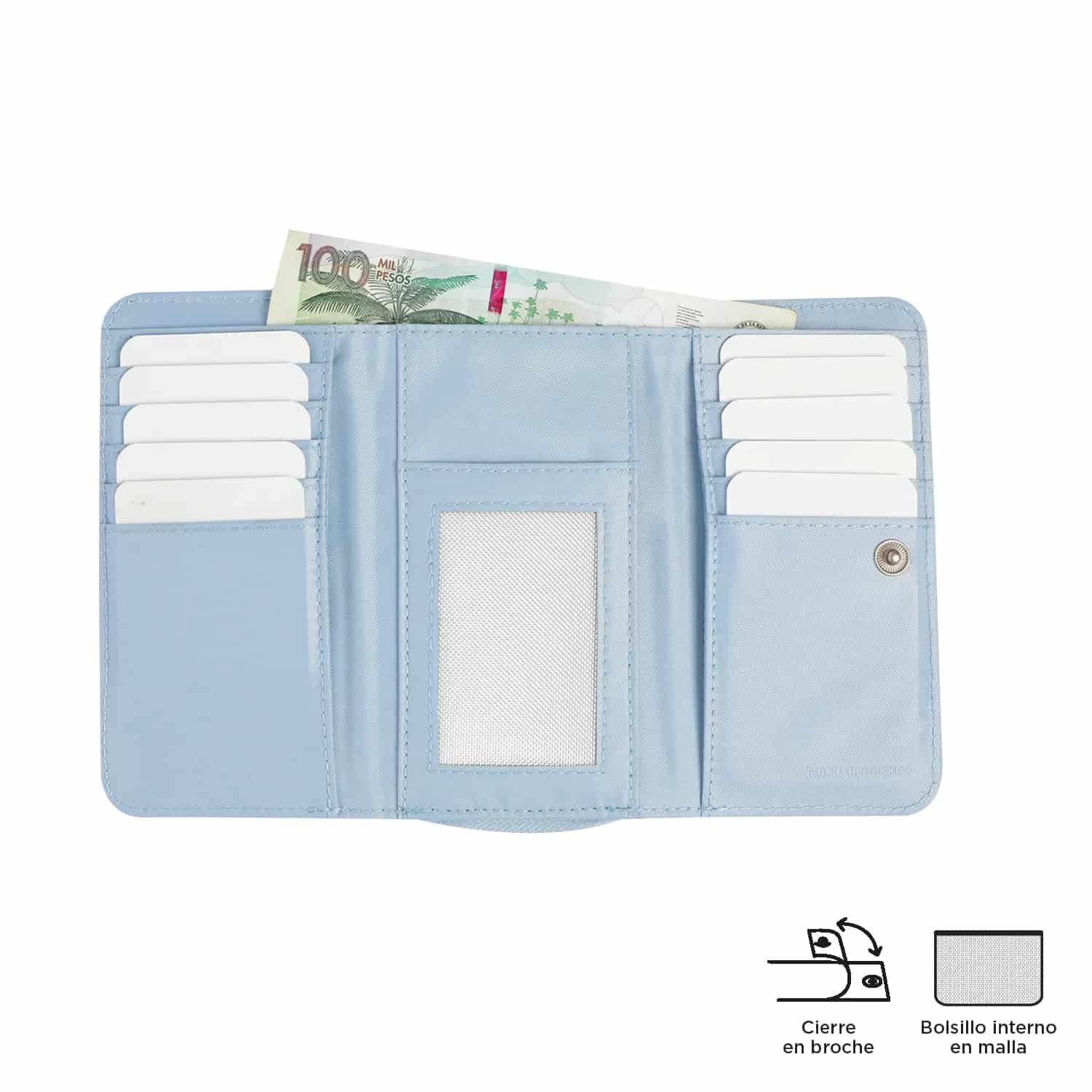 Billetera Texture Var con RFID Blocker Azul - miniatura 9