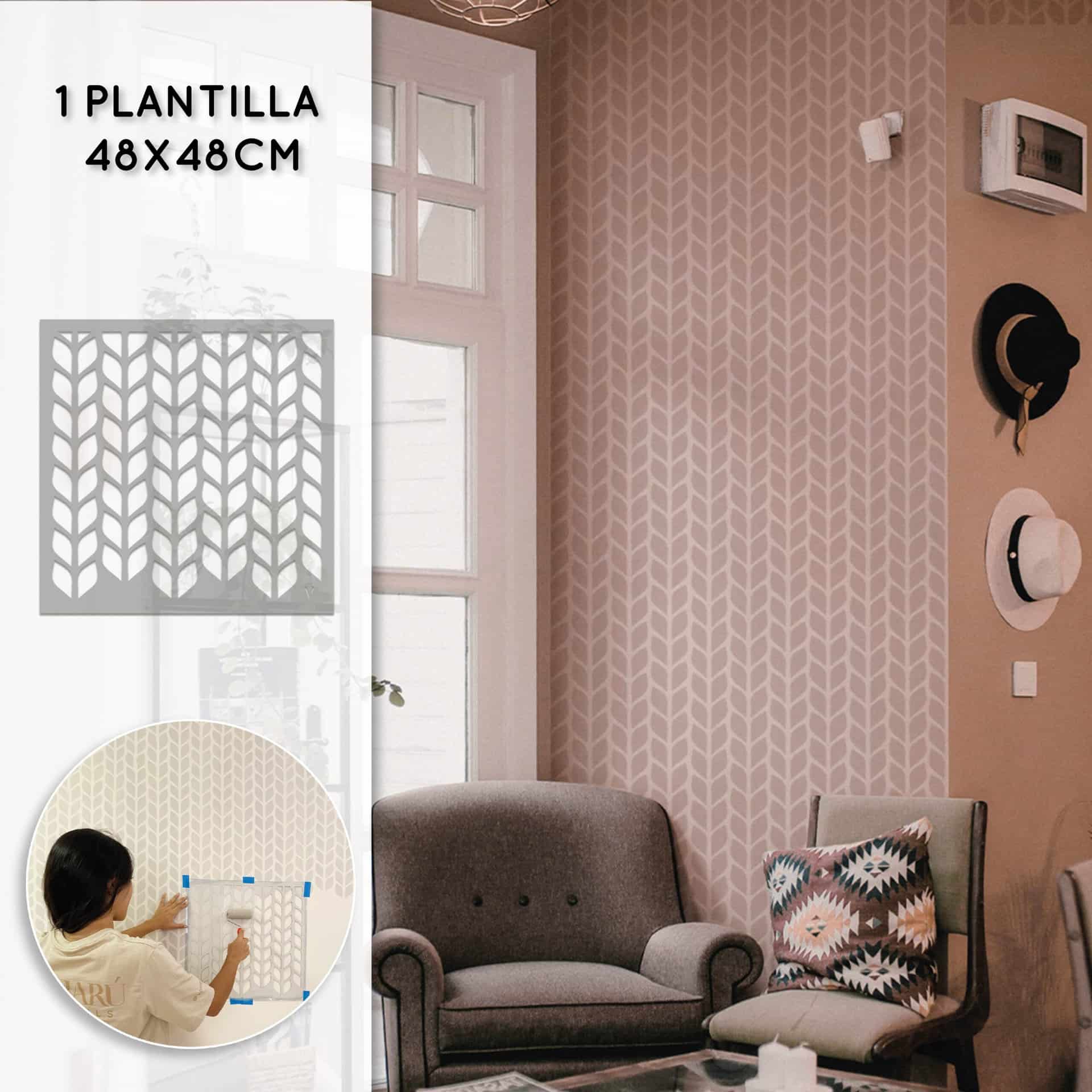 Plantillas para pintar, Vamarú Stencils, Colección Espiga 48x48cm, 1und - miniatura 1