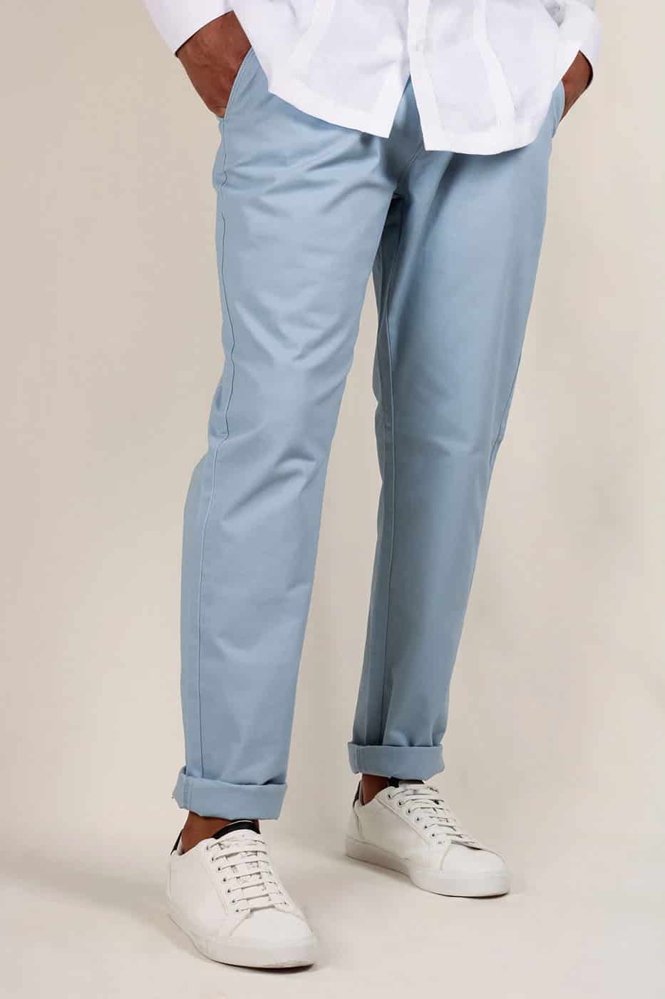 Pantalón Classic Fit Dril Azul Claro - miniatura 2