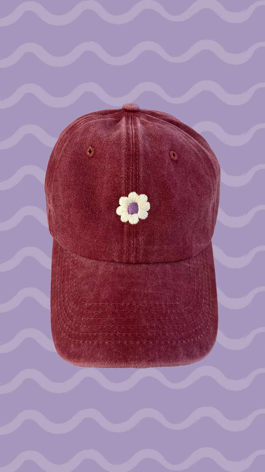 gorra flor bordada - roja - miniatura 2