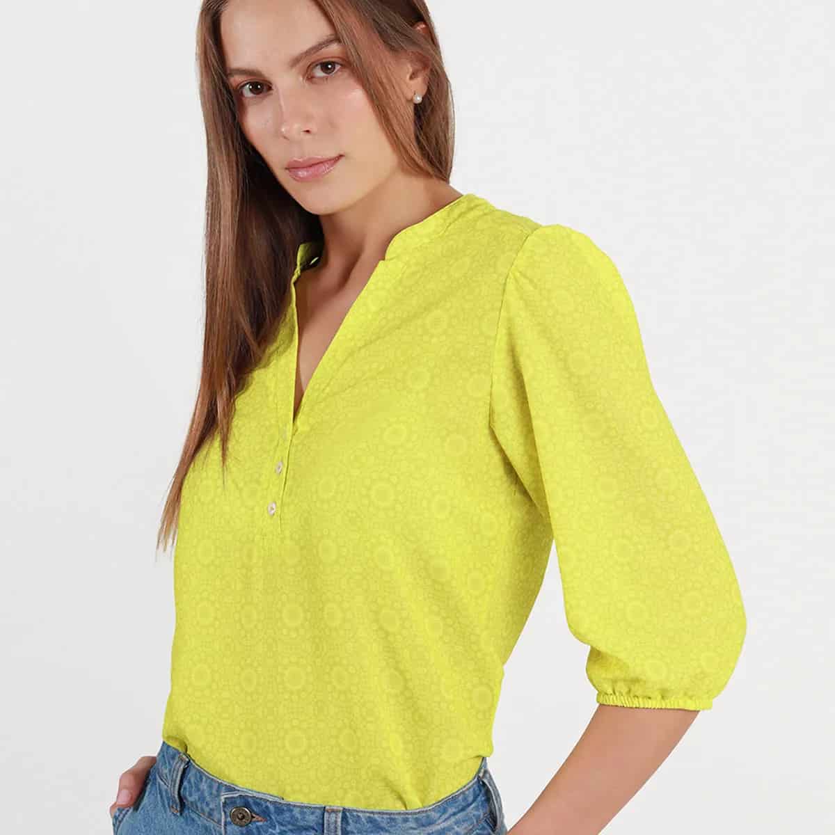 Blusa cuello V manga 3cuartos - miniatura 36
