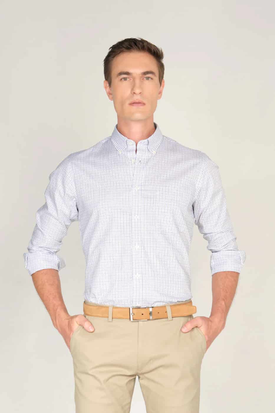 Camisa Classic Bd Algodón Blanco Cuadros - miniatura 2