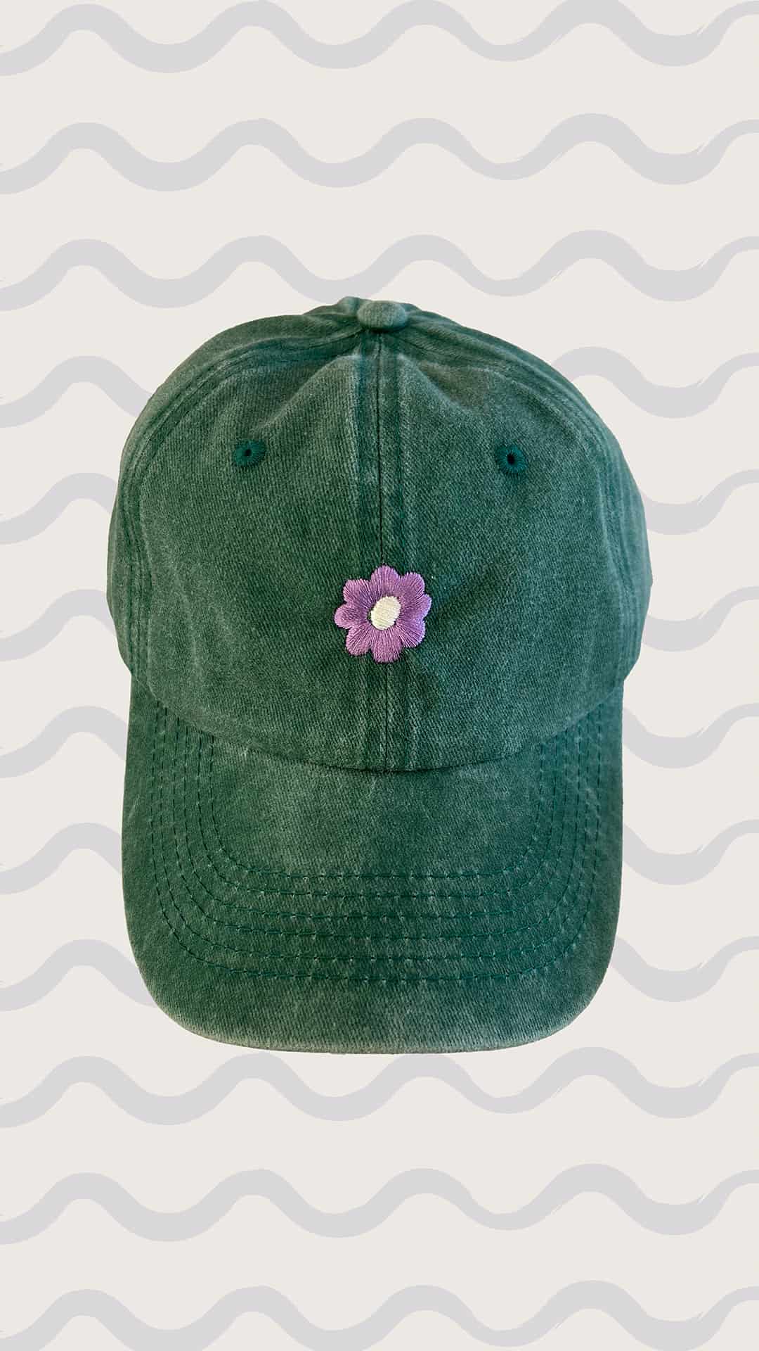 gorra flor bordada - verde - miniatura 3