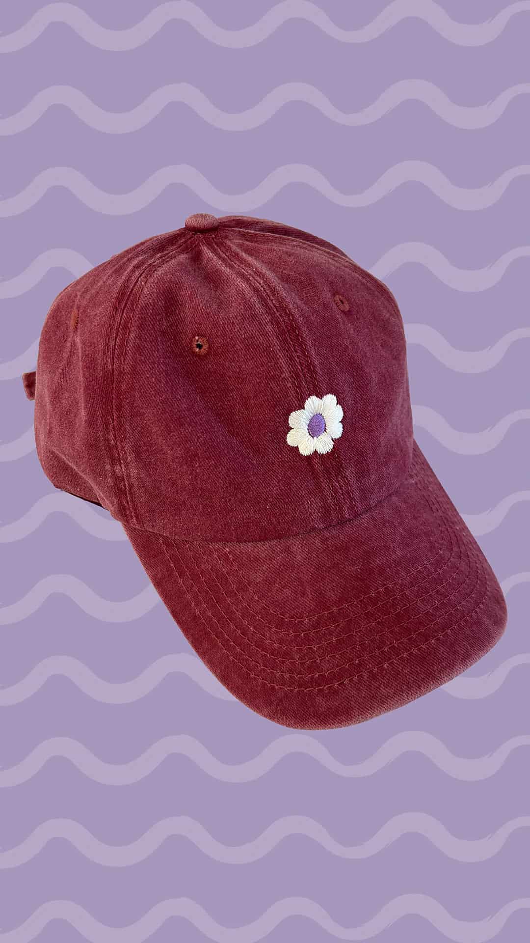 gorra flor bordada - roja - miniatura 1