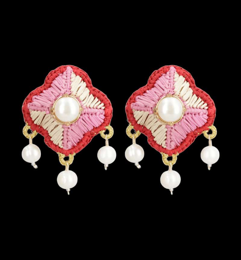 Aretes Flor Rosa