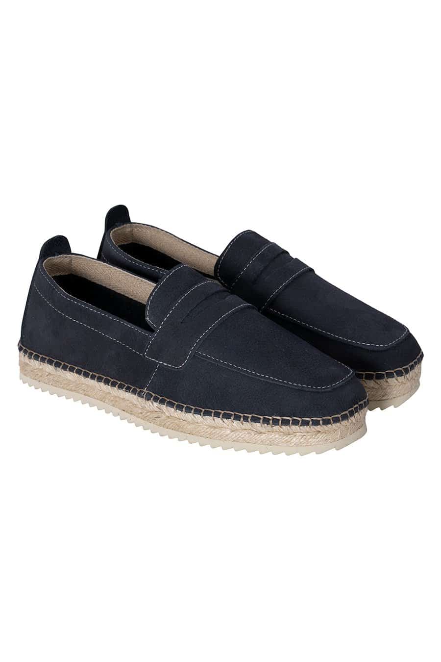 Men's leather espadrille navy masked