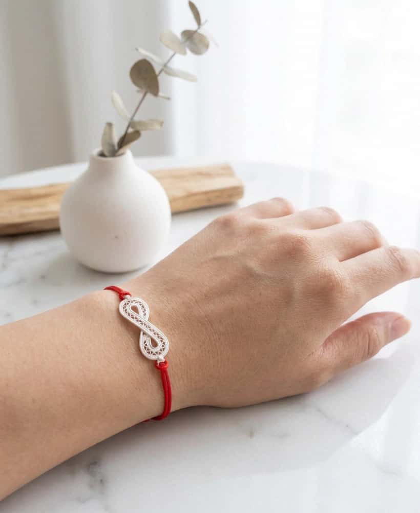 Pulsera Infinito en Plata ley 950 hilo Filigrana