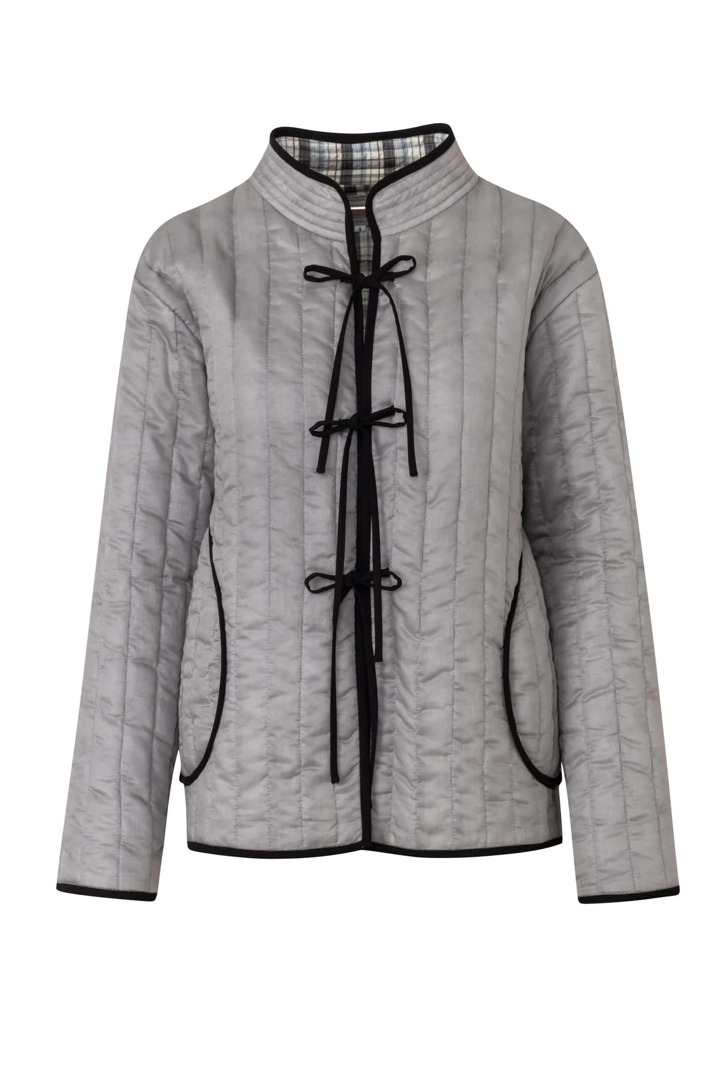 Quilted Cotton Mandarin-Collar Jacket - miniatura 2