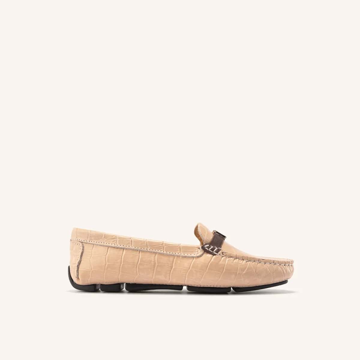 Mocasín Driver Andina Mini Croco Nude MH Mocs