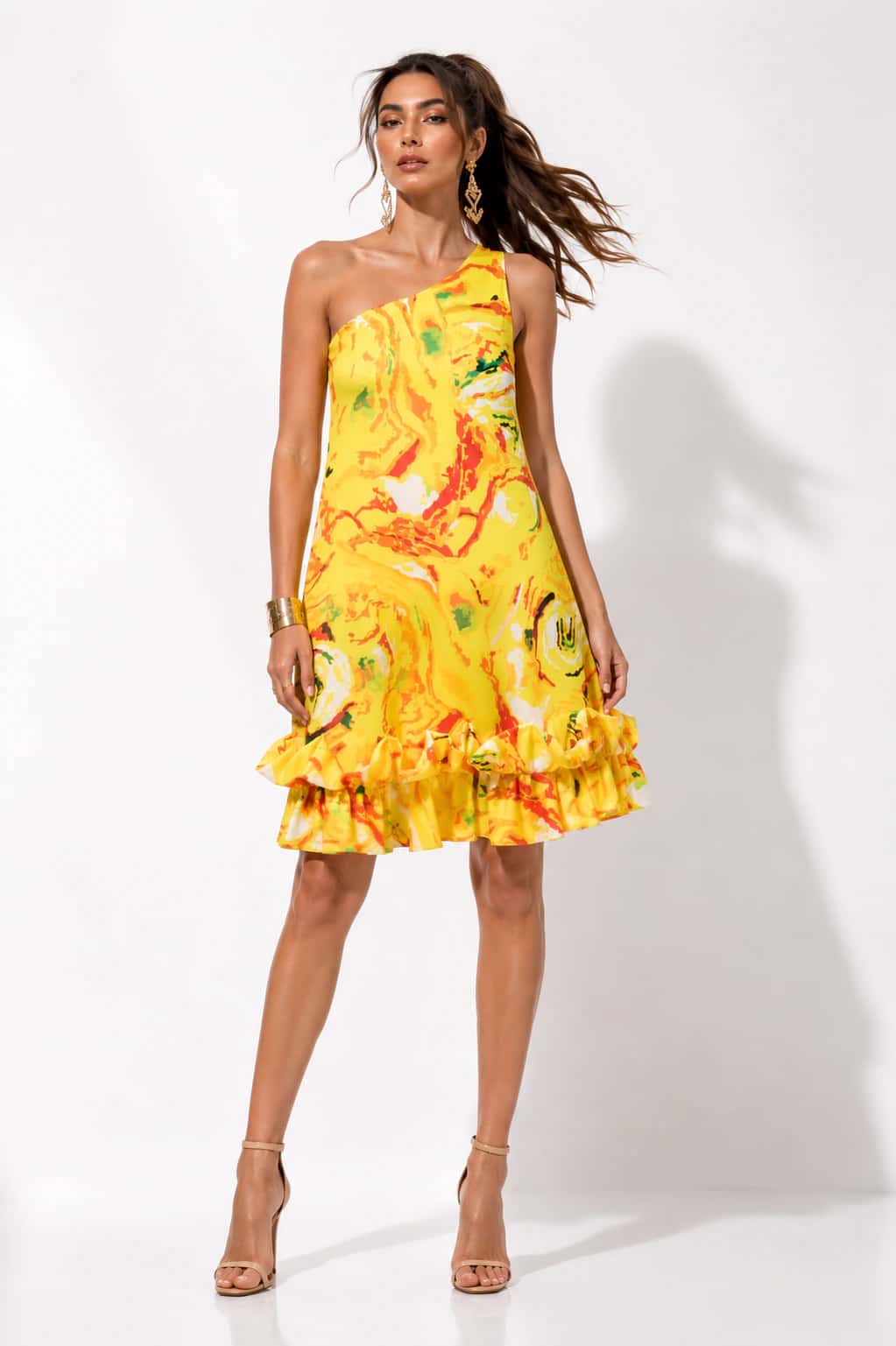 Vestido Chiquima Amarillo Estampado - miniatura 1