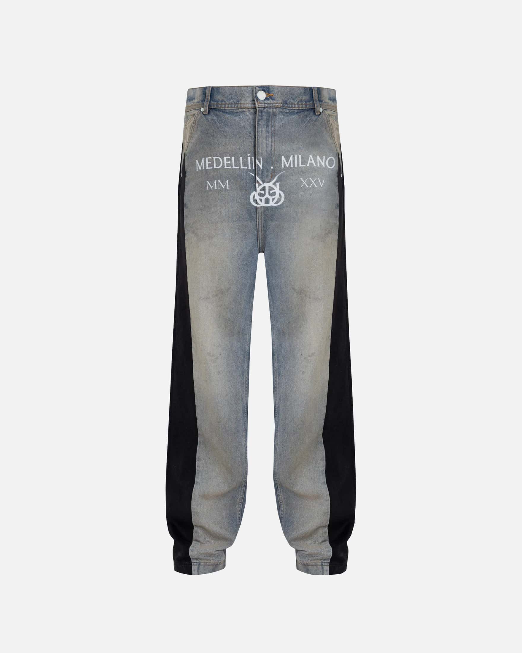 Santa Union Medellín Milano Suede Wide Jean Dirty Blue
