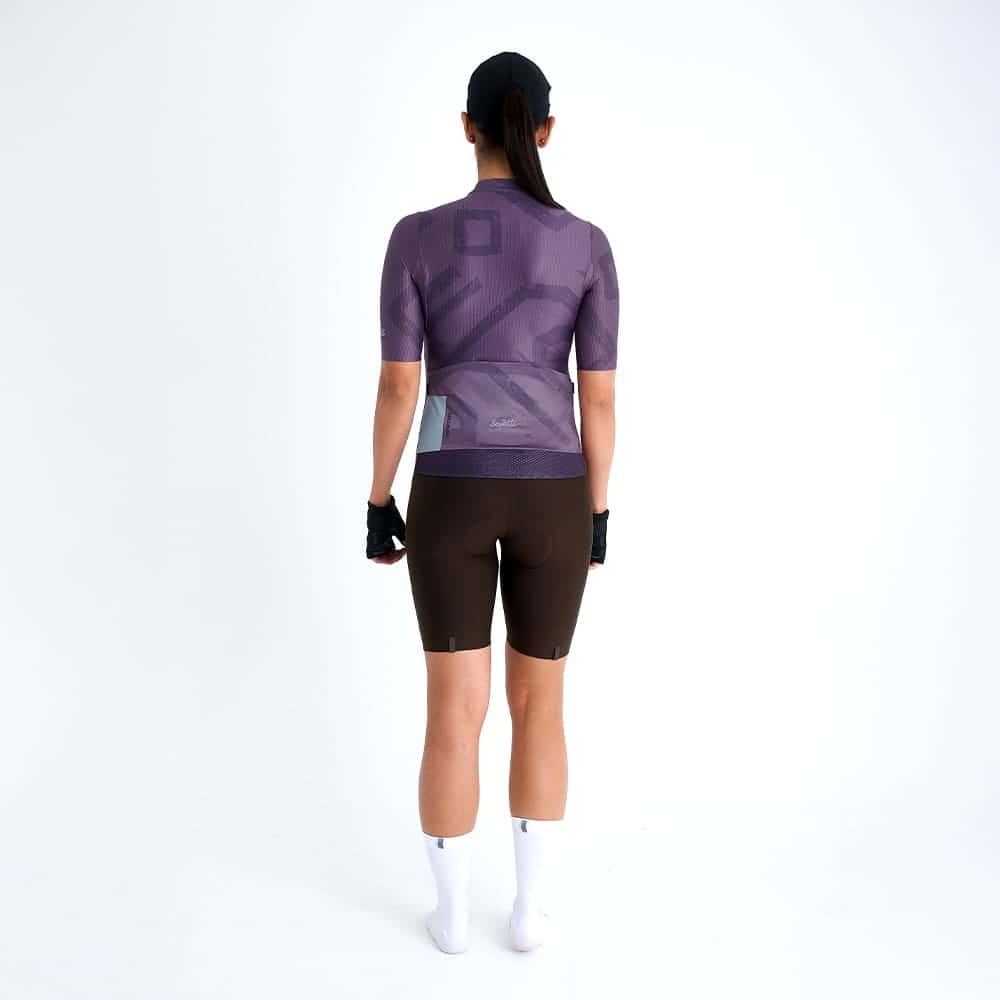 CAMISA CICLISMO MANGA CORTA ENGRAVED PURPLE PARA MUJER - miniatura 2