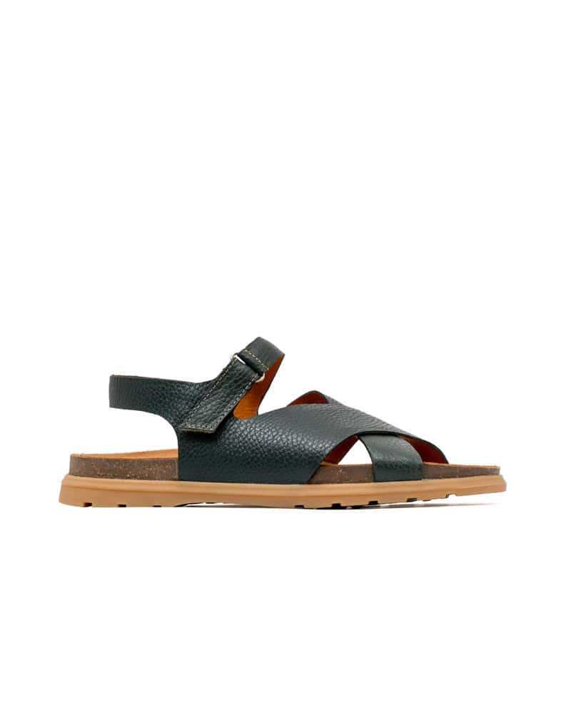 Sandalia plana deportiva en cuero  REF ZUR1749