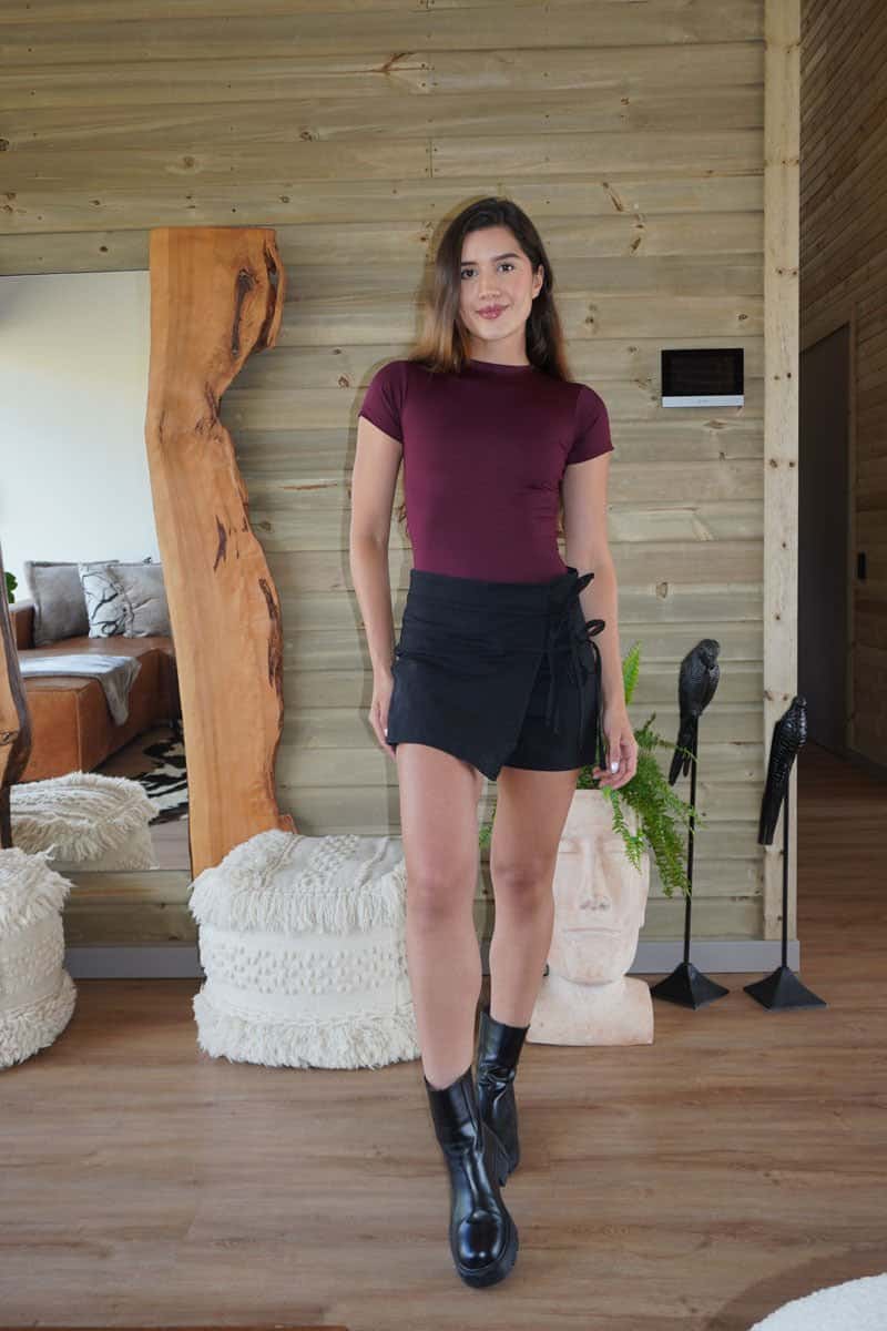 Falda short Iconic - Negro