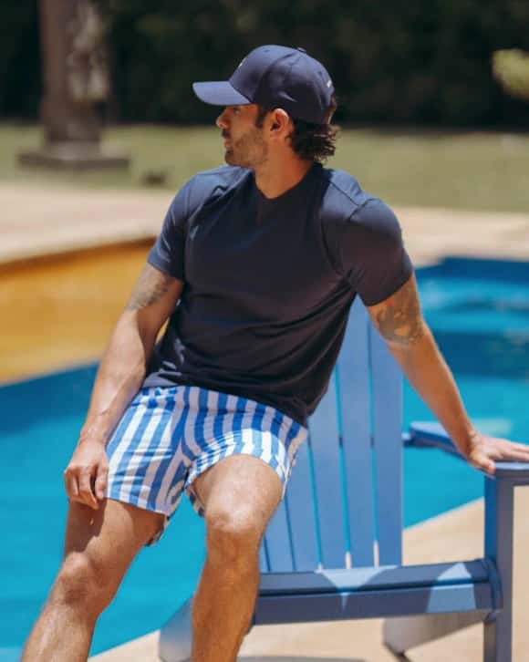 Pantaloneta rayas Azul