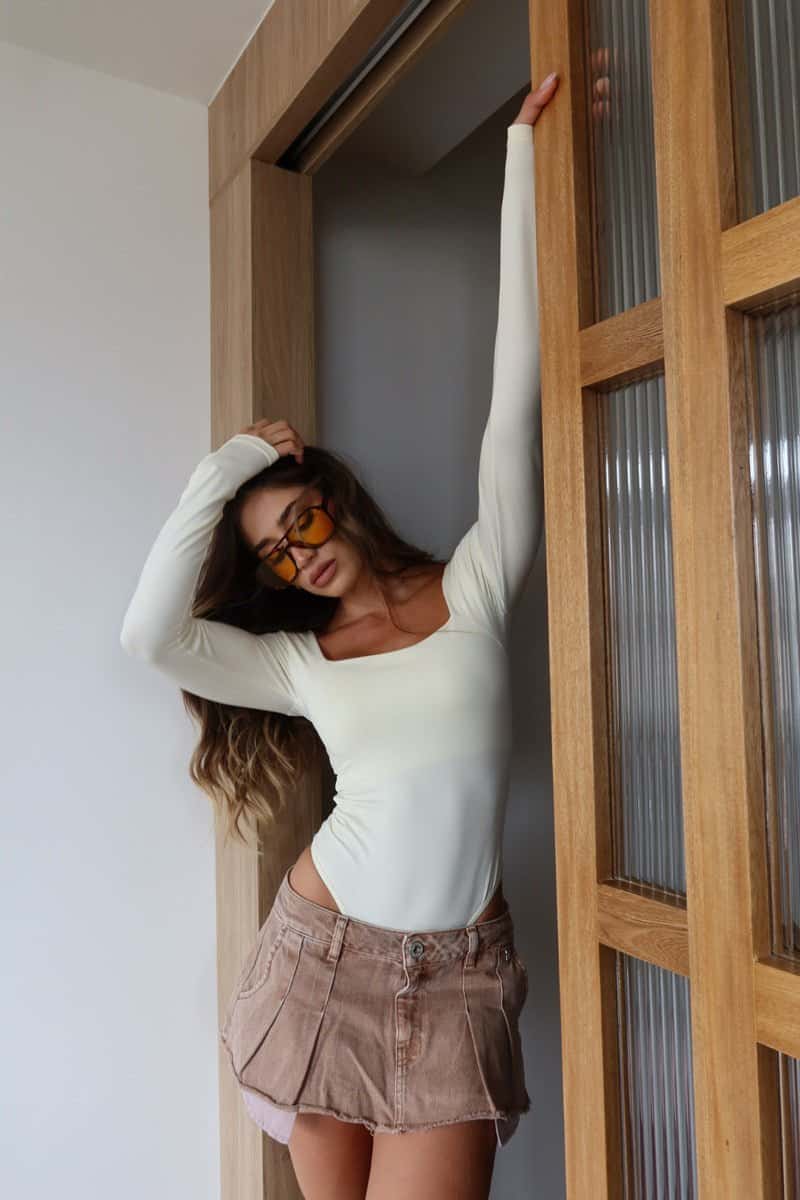 Body manga larga Milano - Butter yellow