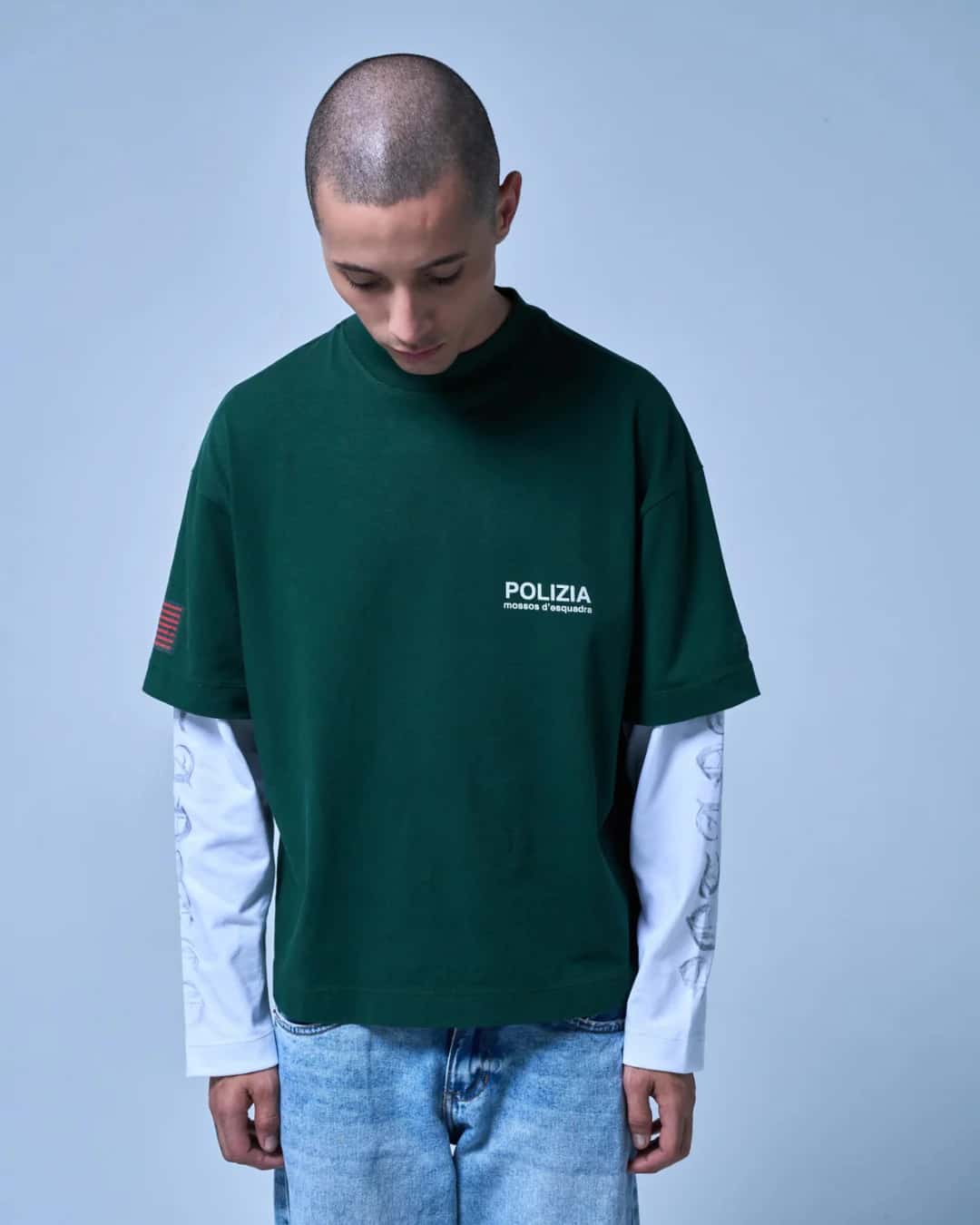 POLIZIA GREEN DOUBLE SLEEVE - miniatura 2