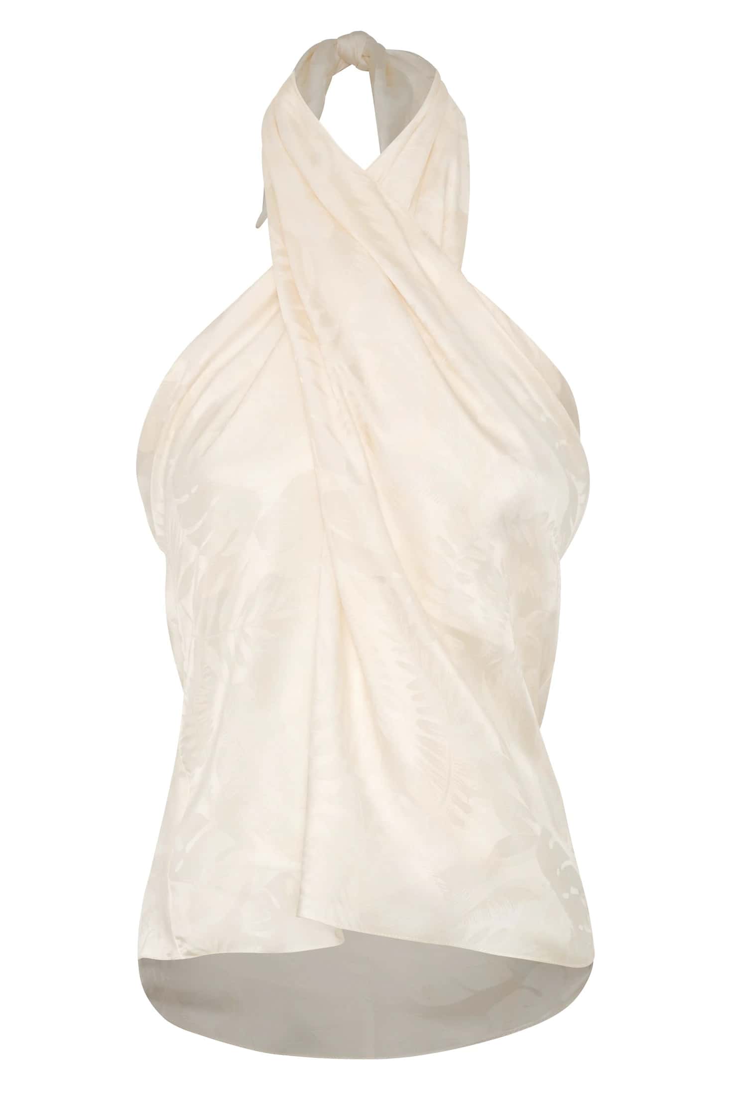 Cayetana Silk Jacquard Blouse / Ivory Rainforest
