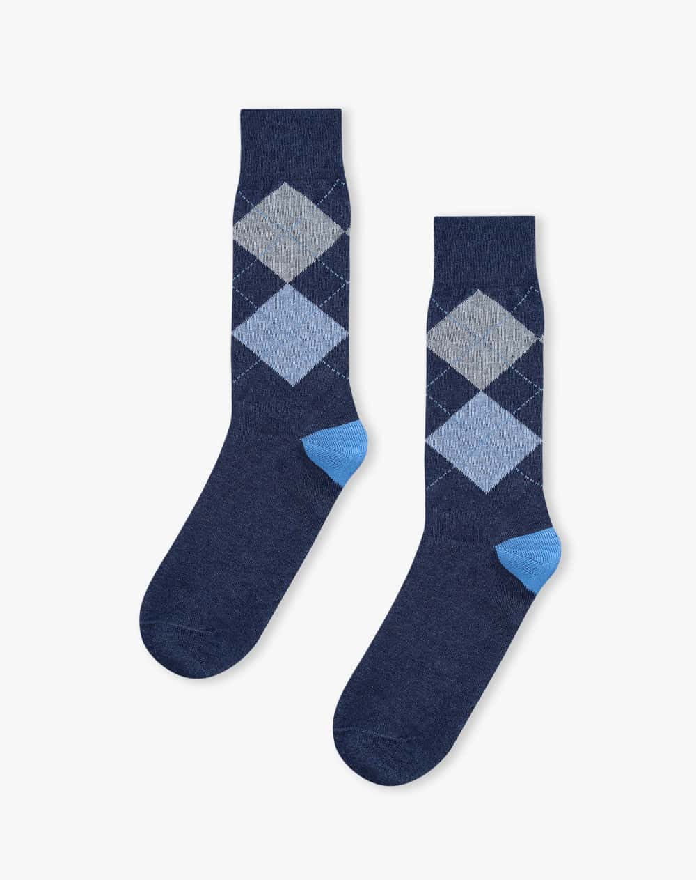 Medias hombre largas azules rombos
