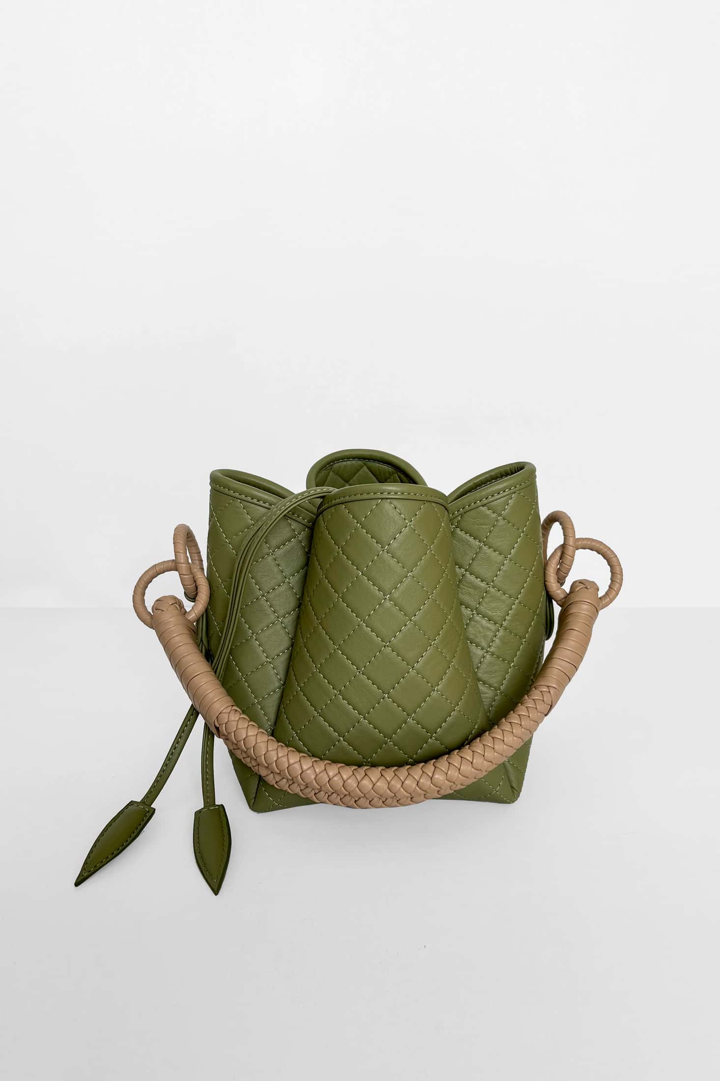 Tulip Mini Bucket Bag, Aloe & Cappuccino