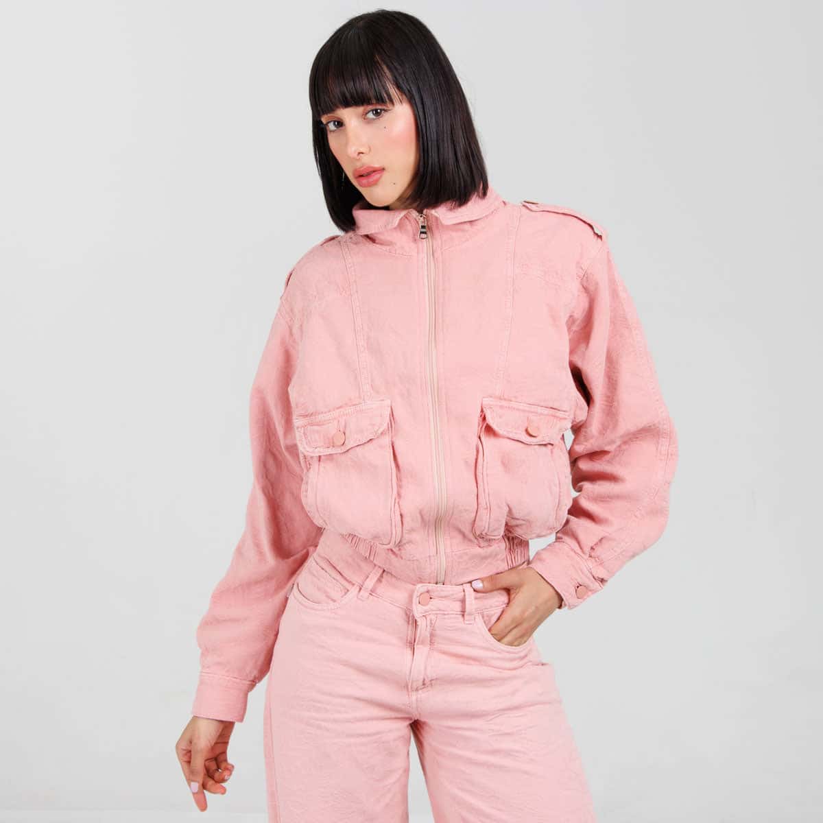Cazadora denim B1974 Rosa