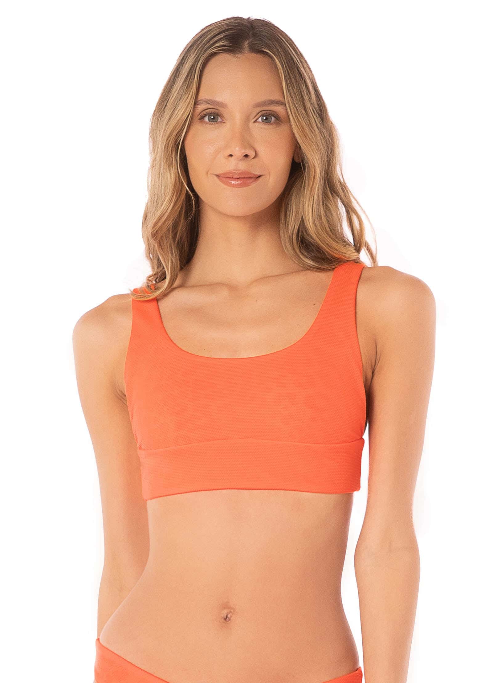 Maaji Orange Poppy donna sporty bralette bikini top - miniatura 3