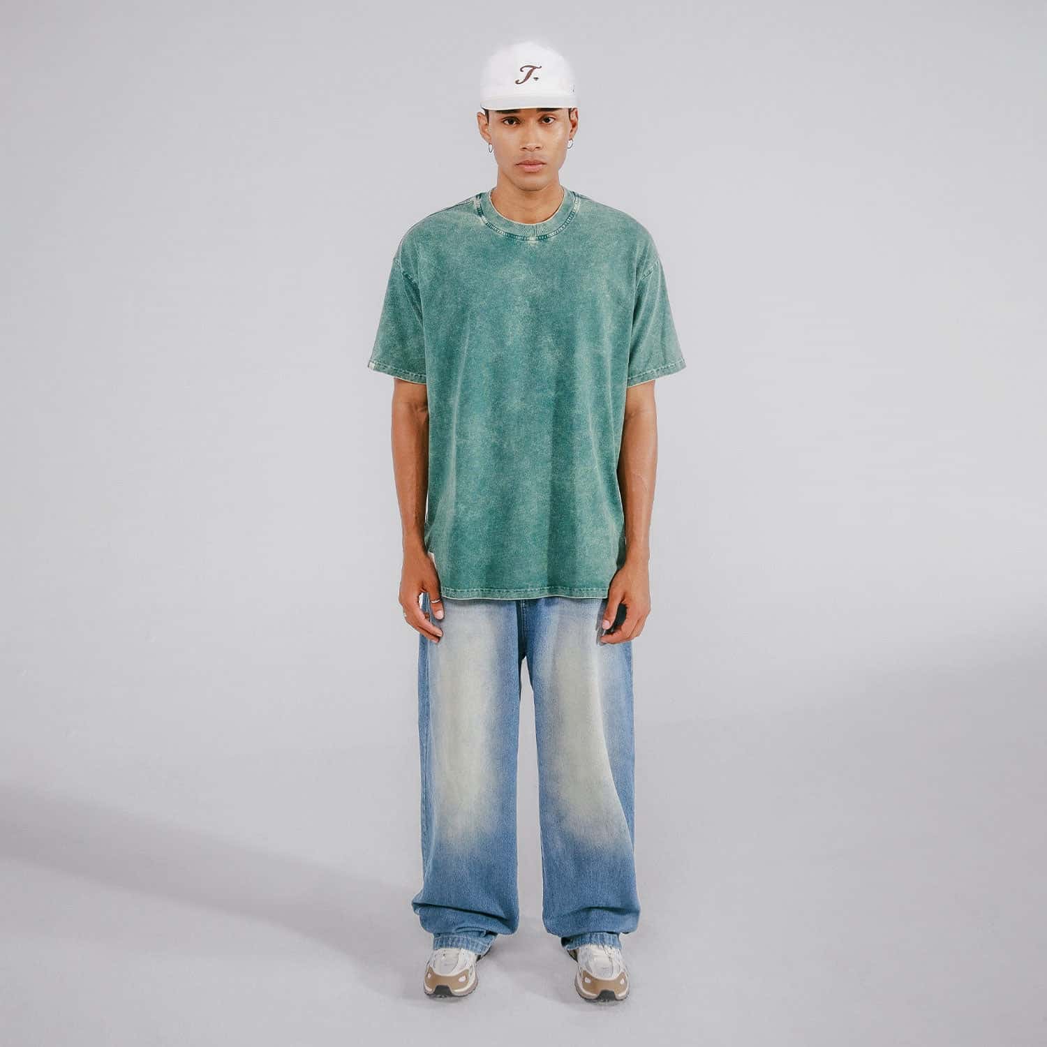 Oversized Washed T- Shirt - Pine Green - miniatura 6