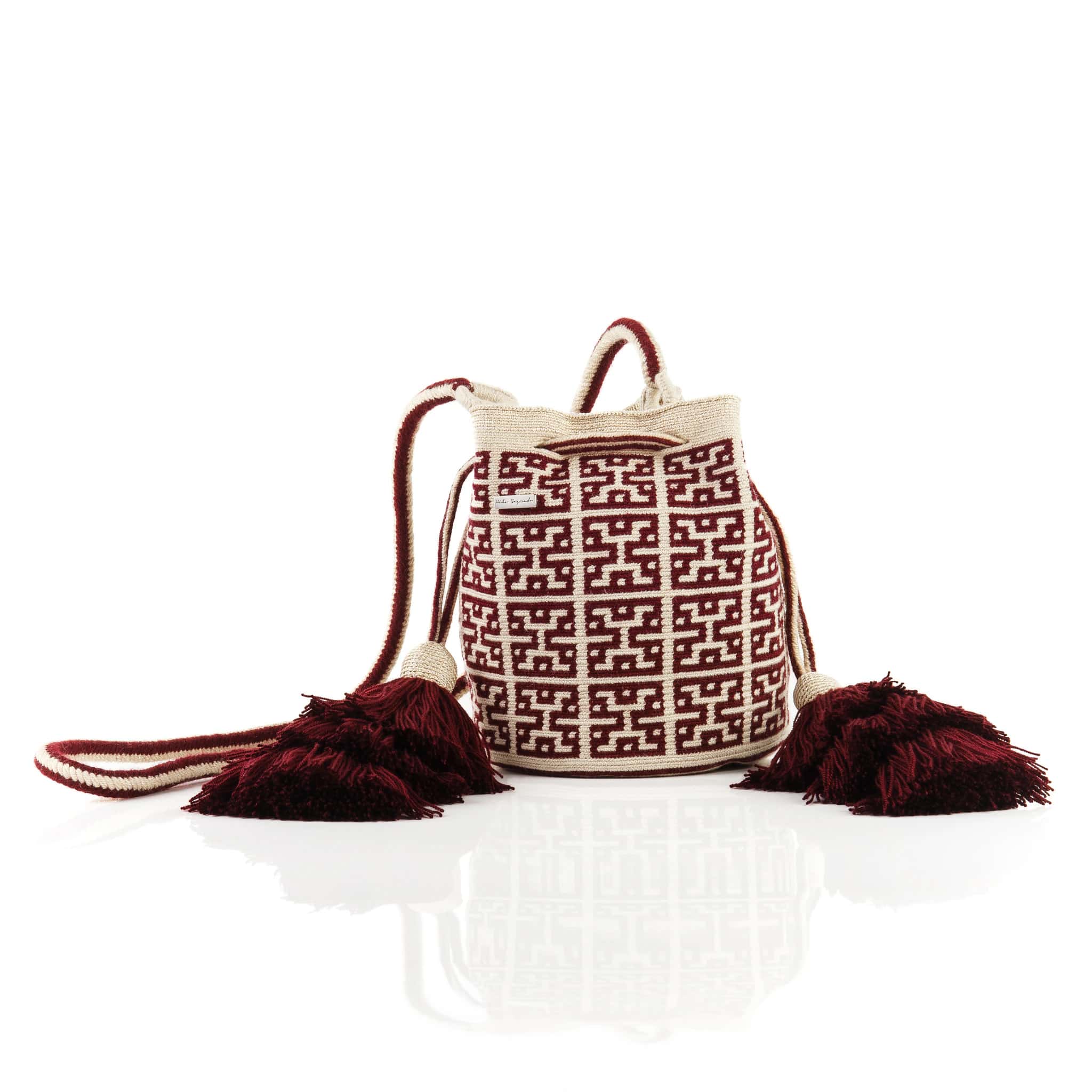 Mini Bolso Wayuu Vinotinto/Beige