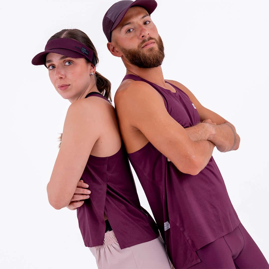 CAMISETA RUNNING MANGA SISA LEVIT CIRUELA PARA MUJER - miniatura 6