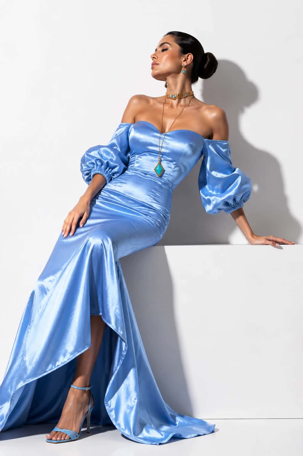 Vestido Laureana Azul - miniatura 3