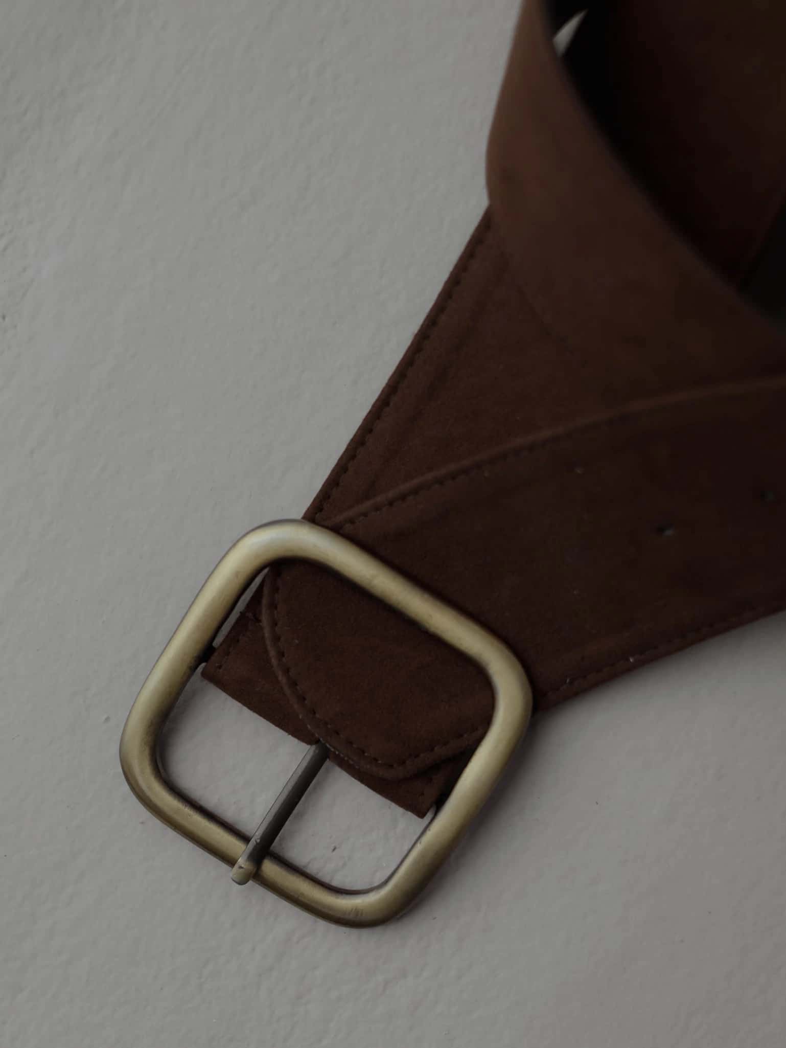 SUEDE BIG BELT - SEPIA