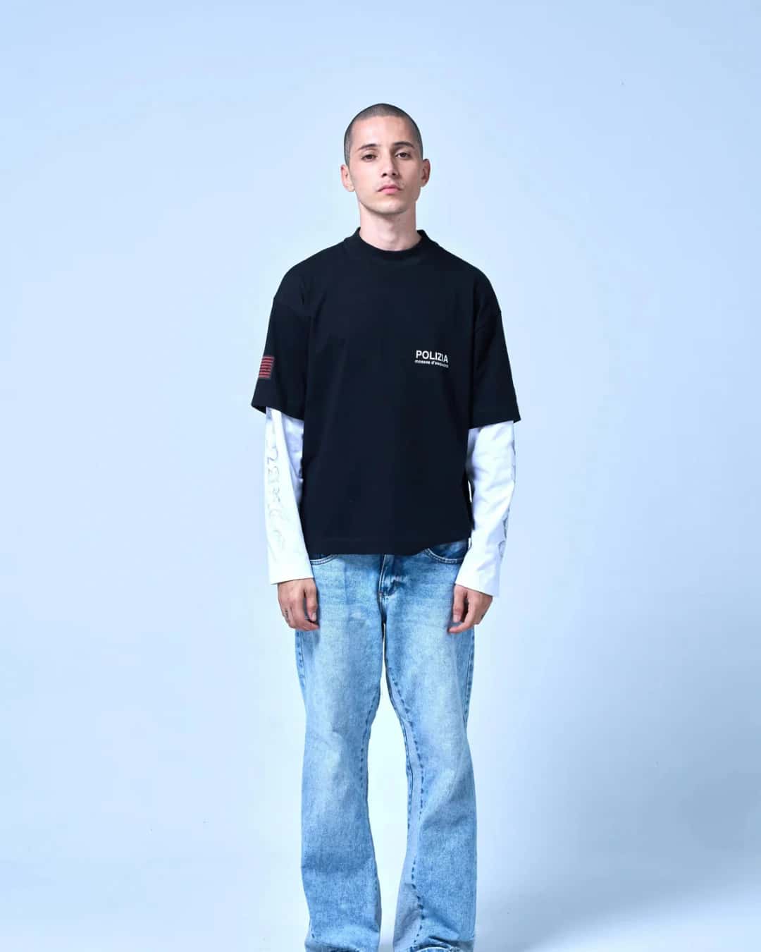 POLIZIA BLACK/WHITE DOUBLE SLEEVE - miniatura 4